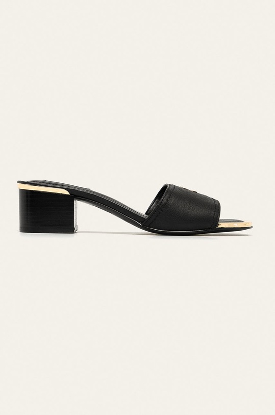 Dkny - Klapki skórzane K1063181 słupek czarny K1063181
