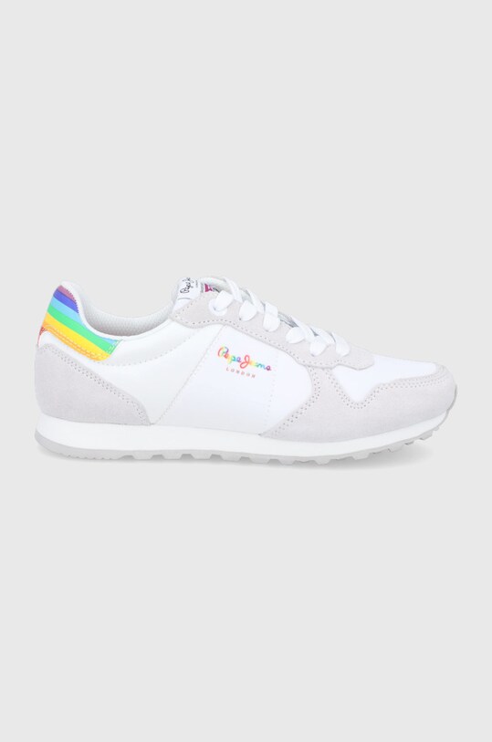 Boty Pepe Jeans Verona W Pride semišová kůže bílá PLS31018