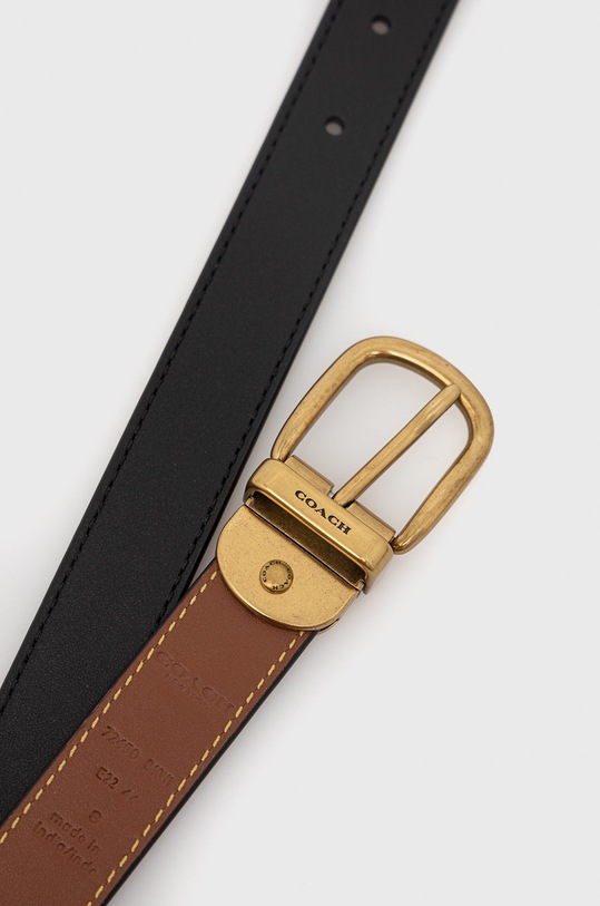 Coach pasek skórzany 72450 czarny AW22