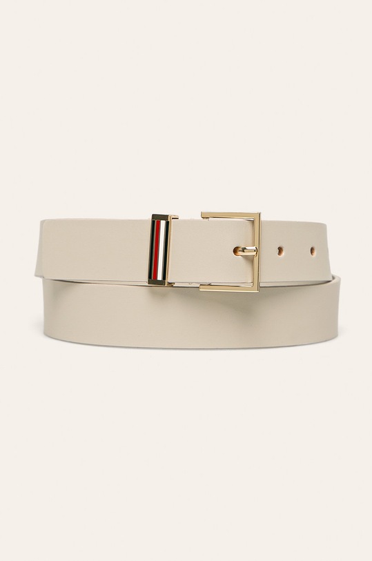 Tommy Hilfiger - Curea de piele bej AW0AW08019