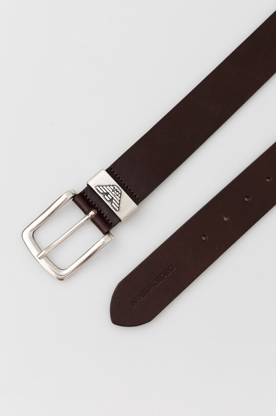 Emporio Armani - Kožený opasok Y4S201.YDD6G hnedá AA00