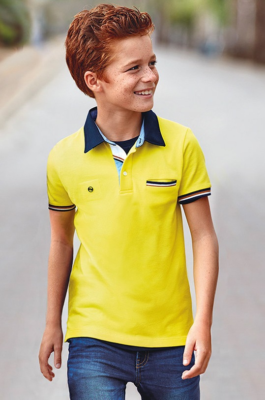 Mayoral - Tricou polo copii 128-172 cm cu modele galben 6139.7C.JUNIOR