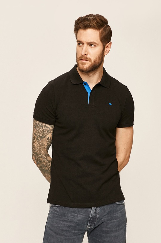 Tom Tailor Denim - Polo bawełna czarny 1016502