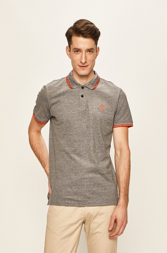 Tom Tailor Denim - Polo tričko bavlna námořnická modř 1016150