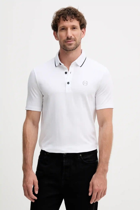 Armani Exchange - Tricou Polo regular alb 8NZF70.Z8M9Z