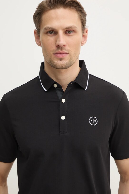 Armani Exchange - Tricou Polo negru 8NZF70.Z8M9Z