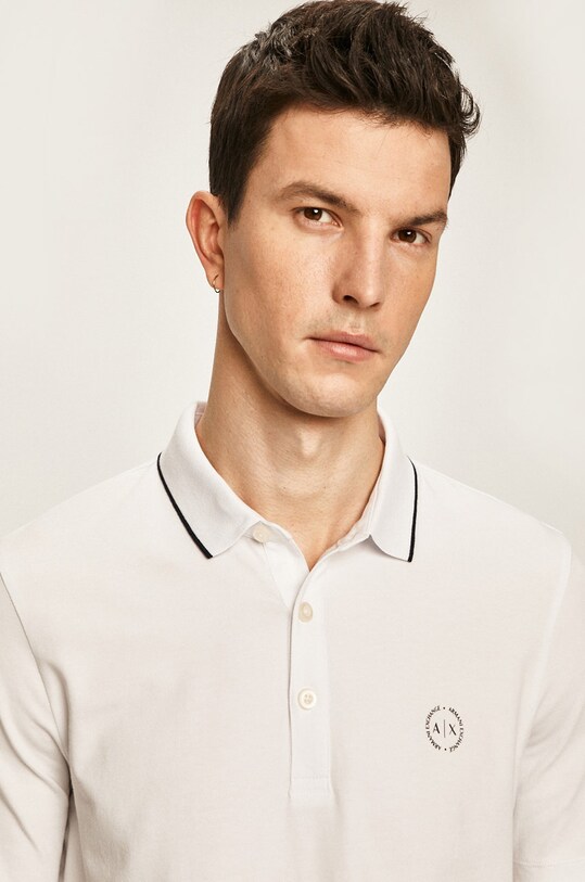 Armani Exchange - Поло бавовна білий 8NZF70.Z8M9Z