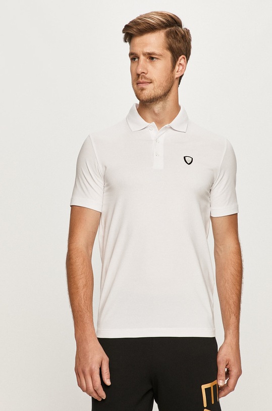 EA7 Emporio Armani - Polo tričko jednofarebný biela 8NPF93.PJ03Z