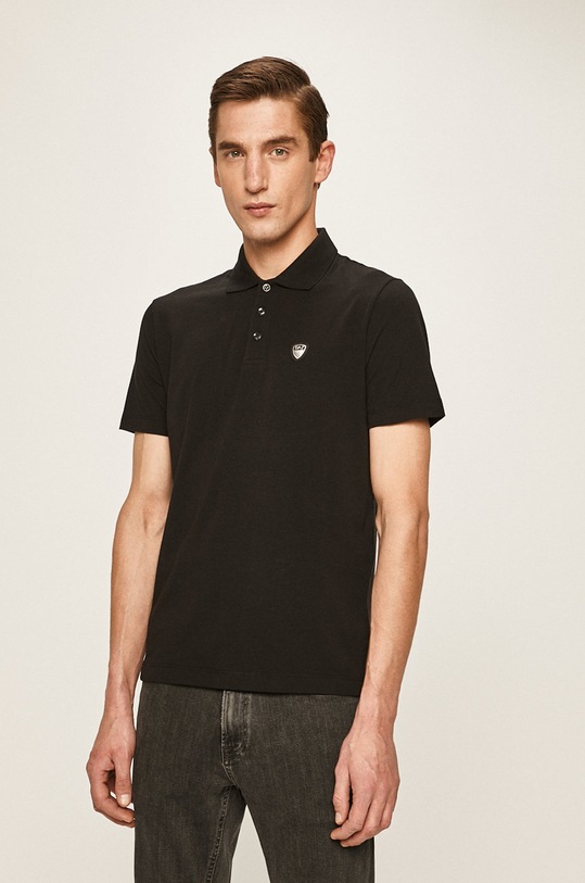 EA7 Emporio Armani - Polo 8NPF93.PJ03Z z elastanem czarny 8NPF93.PJ03Z