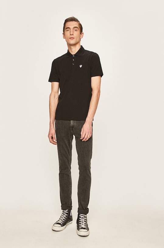 EA7 Emporio Armani - Тениска с яка 8NPF93.PJ03Z черен AA00