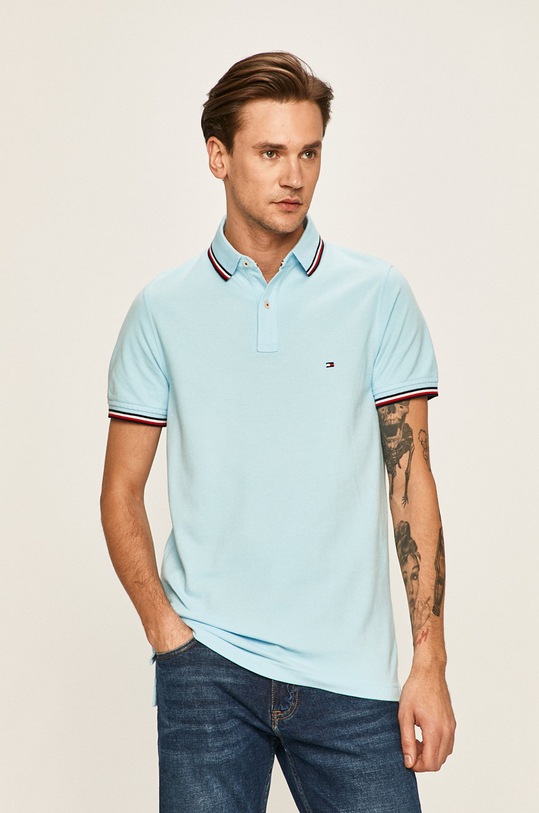 Tommy Hilfiger - Polo MW0MW13080 bawełna niebieski MW0MW13080