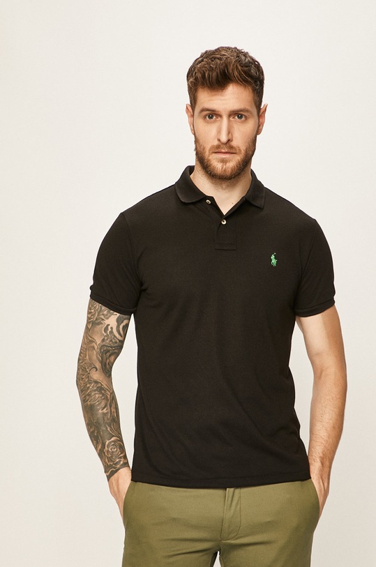 Polo Ralph Lauren - Polo tričko hladký černá 710751221005