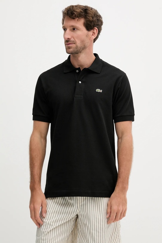 Lacoste - Тениска с яка памук черен L1212....