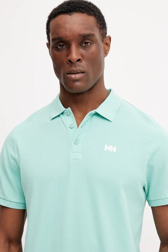 Хлопковое поло Helly Hansen бирюзовый 33980