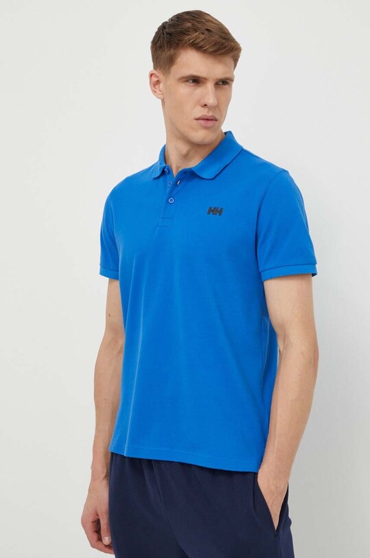 Хлопковое поло Helly Hansen хлопок голубой 33980