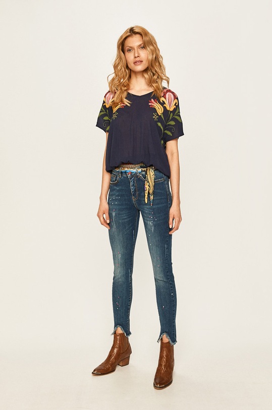 Desigual - Jeansi Rainbow 20SWDD06 bleumarin AW20