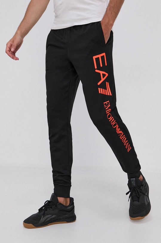 EA7 Emporio Armani Spodnie 8NPPC1.PJ05Z nadruk czarny 8NPPC1.PJ05Z
