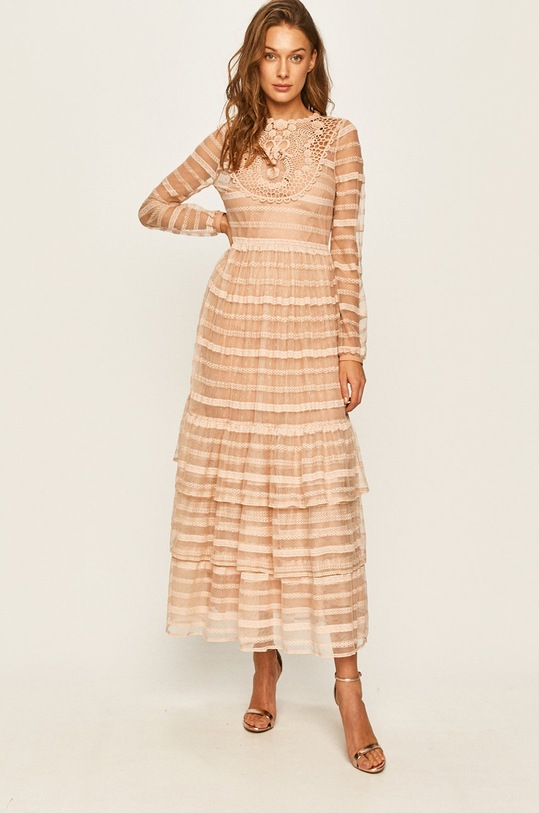 Red Valentino - Šaty látka béžová TR0VA11N51D