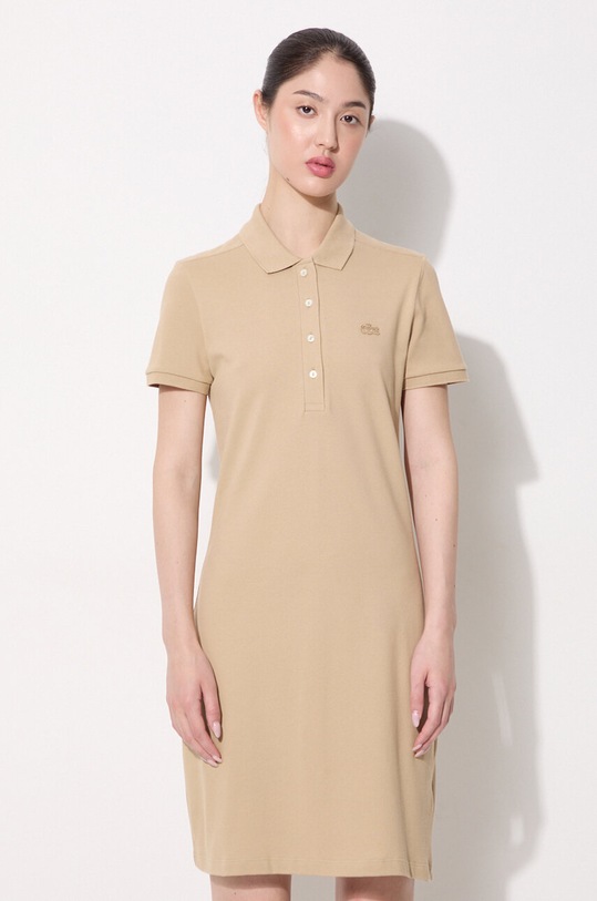 Šaty Lacoste s elastanem béžová EF5473