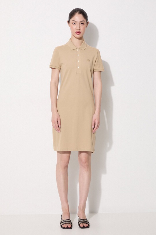 Šaty Lacoste EF5473 béžová SS25