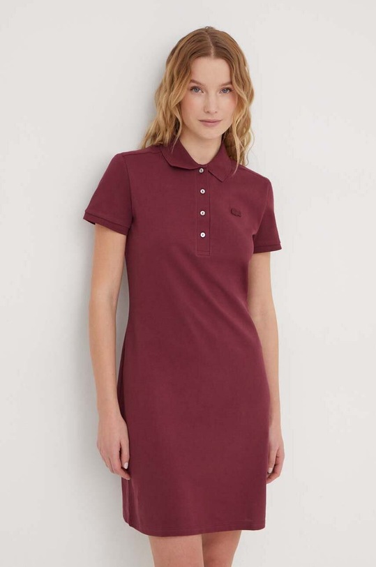 Lacoste rochie mini burgundia EF5473