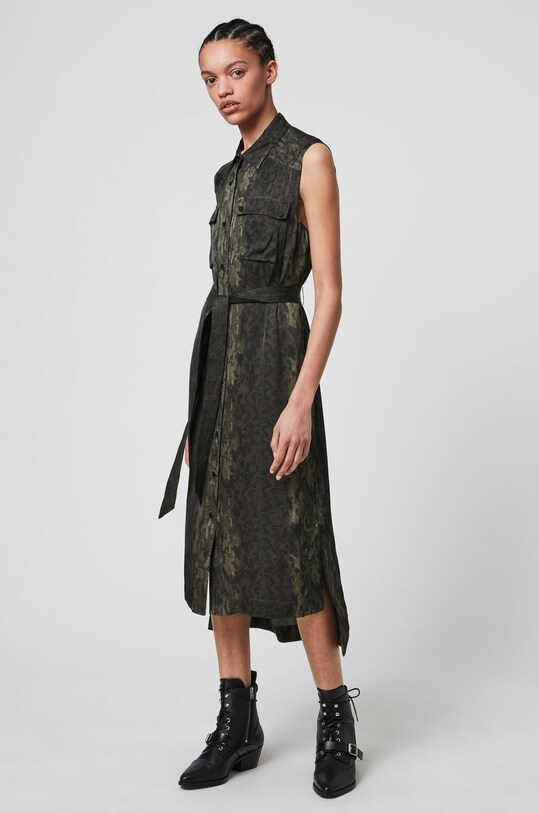 AllSaints - Rochie Esthie Masala verde WD367S