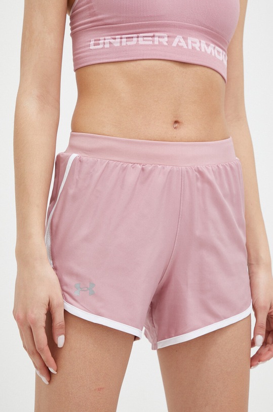Under Armour szorty do biegania Fly-By 2.0 tkanina różowy 1350196