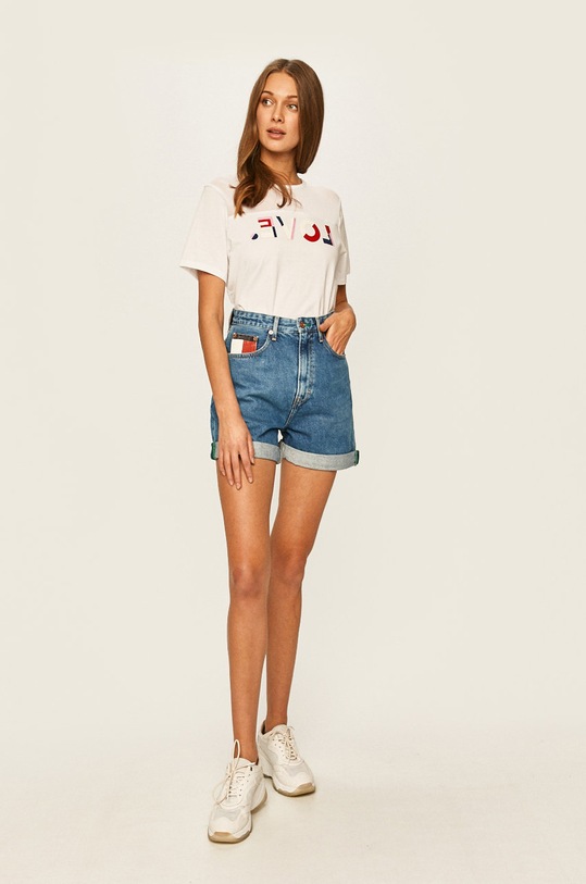 Tommy Jeans - Rifľové krátke nohavice DW0DW08290 modrá SS20