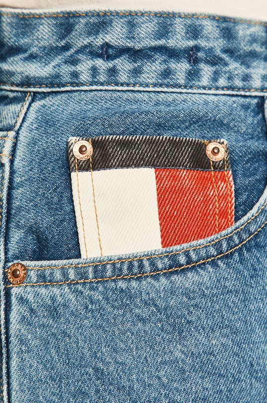 Tommy Jeans - Rifľové krátke nohavice modrá DW0DW08290