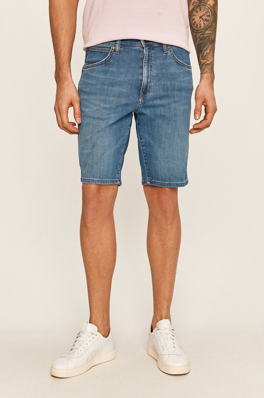 Wrangler - Szorty tkanina niebieski W14CQ1158