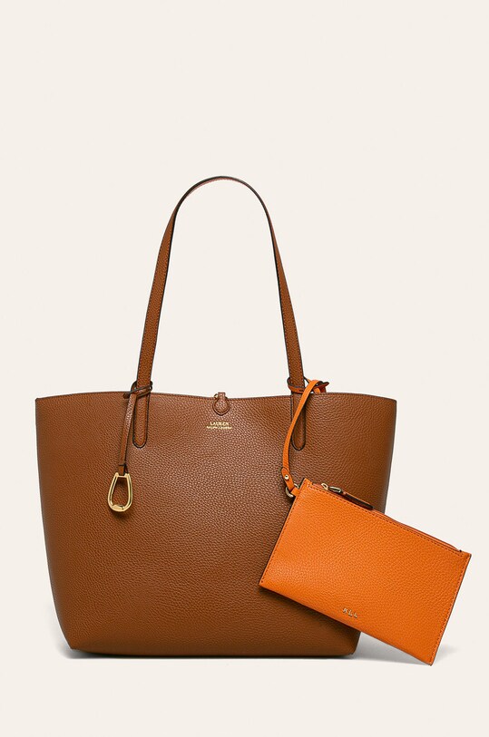 Lauren Ralph Lauren - Torebka dwustronna 431795329002 mieści A4 brązowy 431795329002