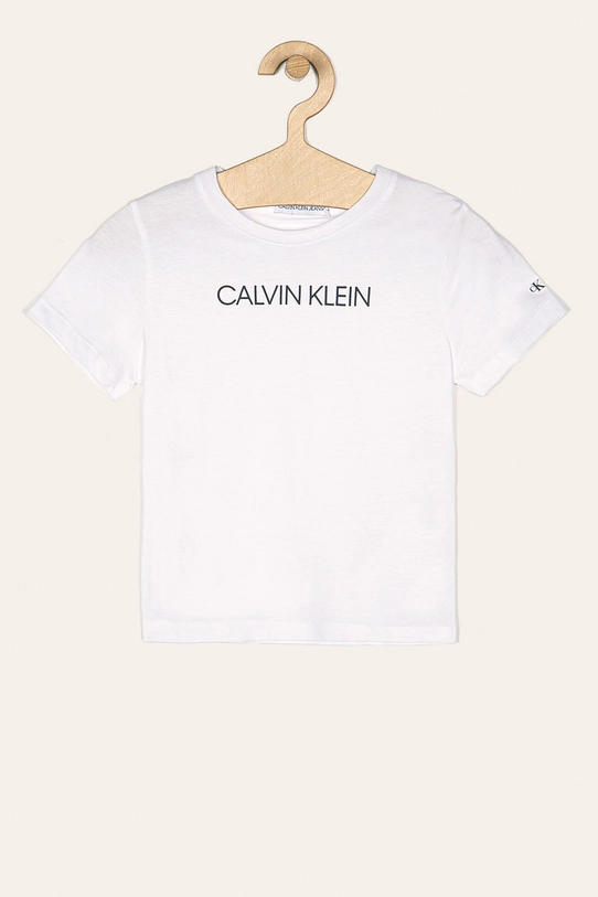 Calvin Klein Jeans - Tricou copii 104-176 cm print alb IB0IB00347