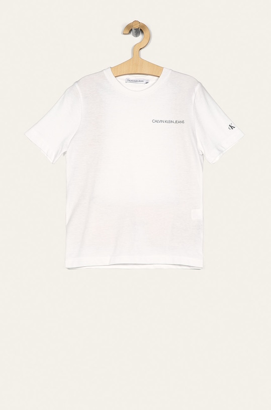 Calvin Klein Jeans - Tricou copii 116-176 cm uni alb IB0IB00456