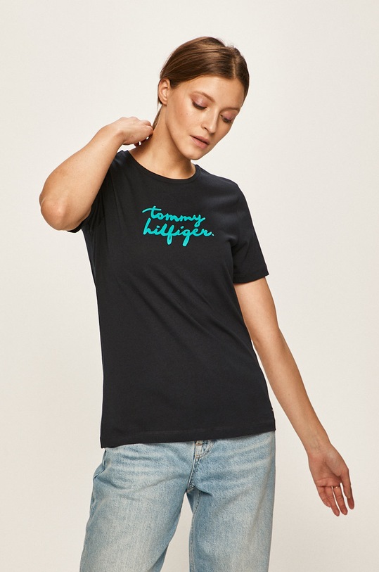 Tommy Hilfiger - Tricou print bleumarin WW0WW26661