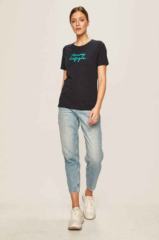 Tommy Hilfiger - Tricou WW0WW26661 bleumarin SS20