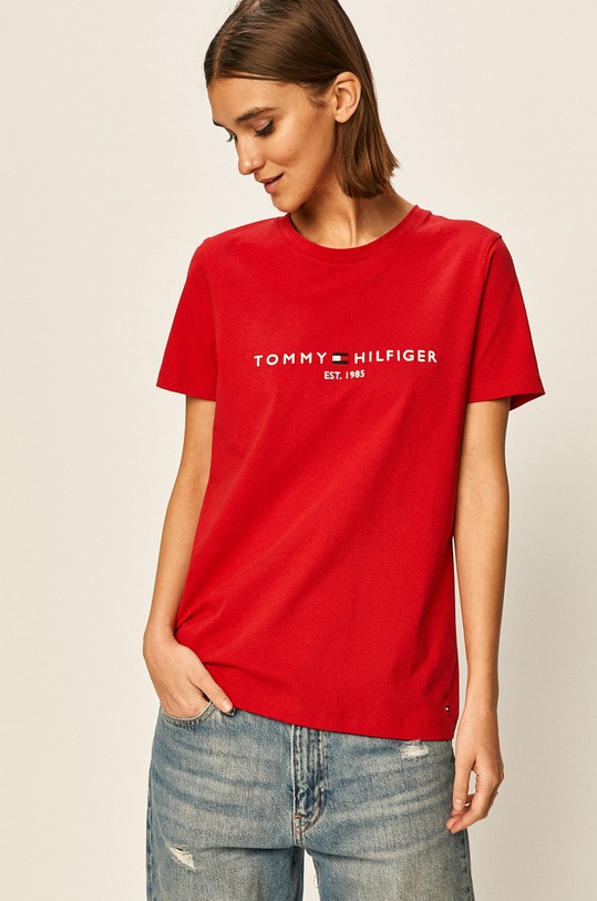 Tommy Hilfiger - Tricou imprimeu rosu WW0WW26868