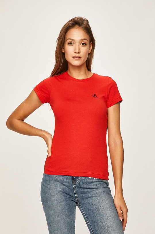 Calvin Klein Jeans tricou uni rosu J20J212883