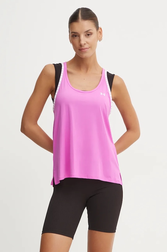 Under Armour top de antrenament Knockout imprimeu roz 1351596