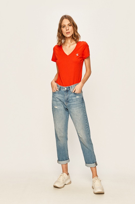 Calvin Klein Jeans tricou J20J213716 rosu AA00