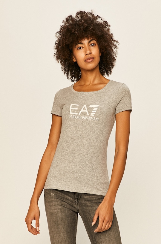 EA7 Emporio Armani - T-shirt 8NTT63.TJ12Z z elastanem szary 8NTT63.TJ12Z