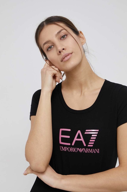 EA7 Emporio Armani - T-shirt 8NTT63.TJ12Z z elastanem czarny 8NTT63.TJ12Z