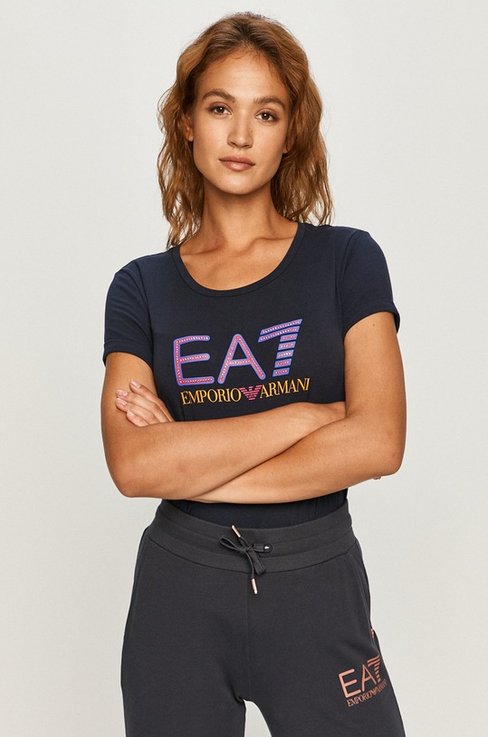 EA7 Emporio Armani - T-shirt 3HTT30.TJ12Z z elastanem granatowy 3HTT30.TJ12Z