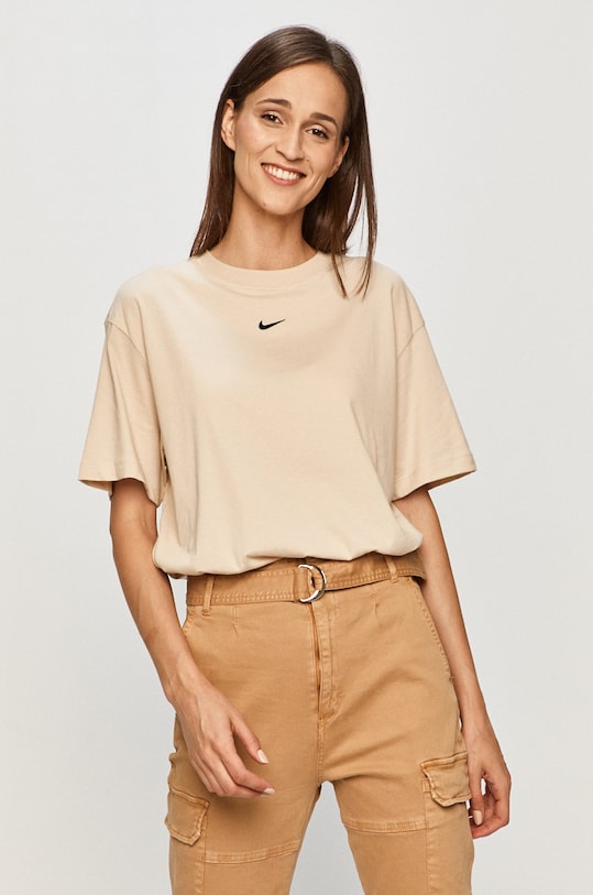 Nike Sportswear - T-shirt bawełna beżowy CT2587