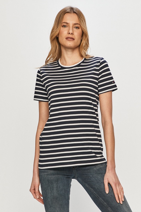 Tommy Hilfiger - T-shirt WW0WW28386 wzorzyste granatowy WW0WW28386