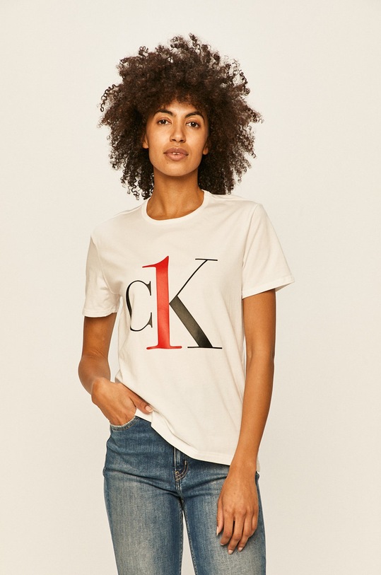 Calvin Klein Underwear t-shirt z elastanem biały 000QS6436E