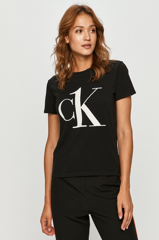 Calvin Klein Underwear t-shirt z elastanem czarny 000QS6436E