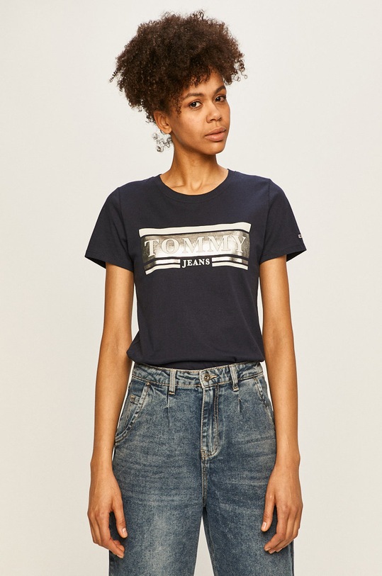 Tommy Jeans - Tričko bavlna tmavomodrá DW0DW08293