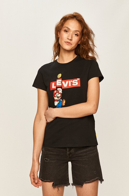 Levi's x Super Mario - T-shirt pamut fekete 17369.0908