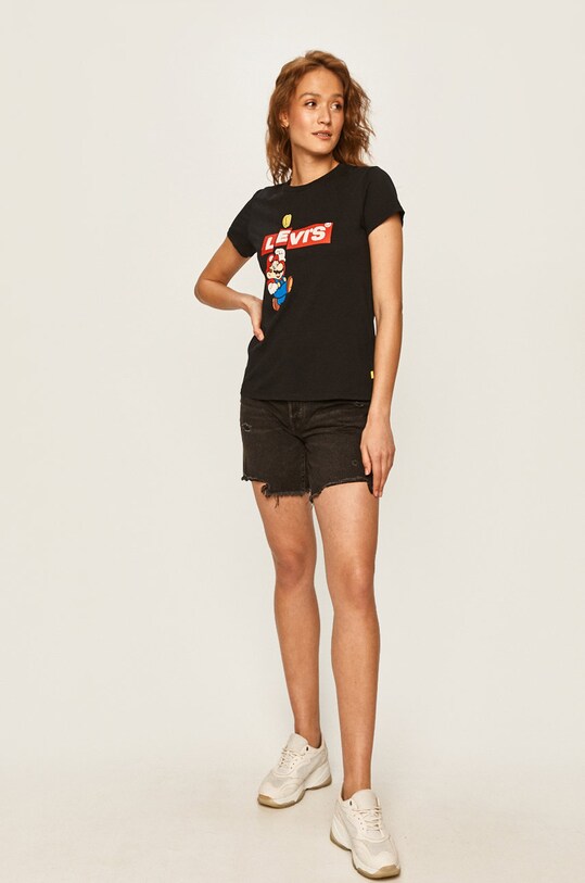 Levi's x Super Mario - T-shirt 17369.0908 fekete SS20