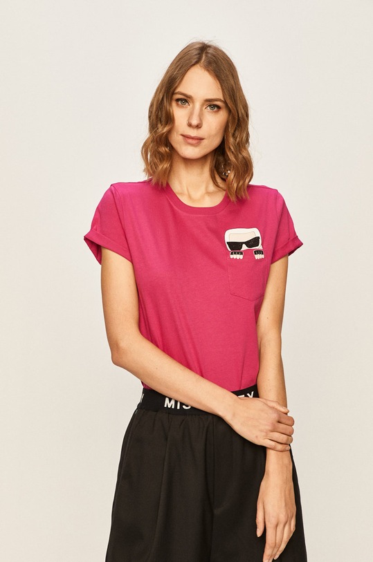 Karl Lagerfeld - Tricou print roz 201W1712